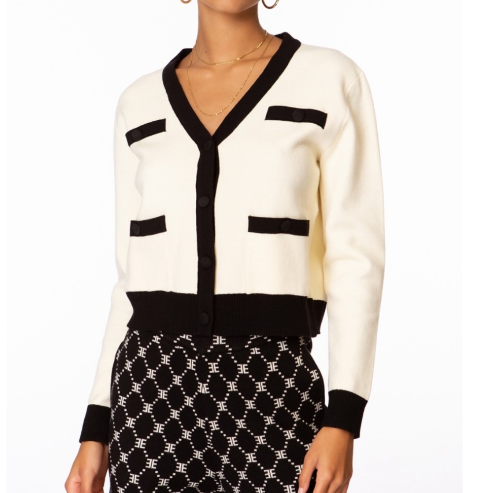 EllandEmm Black and White Cardigan